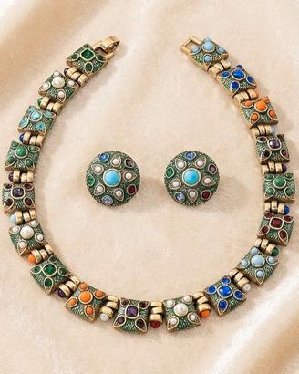 Parure vintage Trifari stile bizantino donna