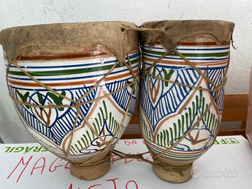 Coppia di tamburelli artigianali