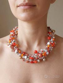 Collana artigianale con cristalli e pietre dure