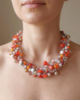 Collana artigianale con cristalli e pietre dure
