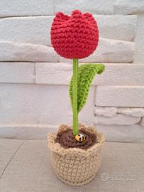 Tulipano in vaso uncinetto 