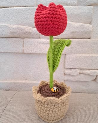 Tulipano in vaso uncinetto 
