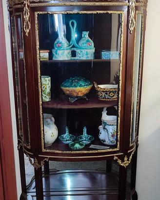 VETRINA ETAGERE ANTICA BRONZO DORATO