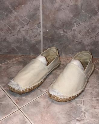 Espadrillas in Tela Bianche - Taglia 39 Usate Poco