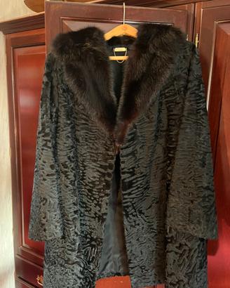 Cappotto pelliccia breitschwanz nero