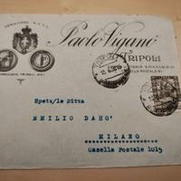 Busta Colonie 1928 da TRIPOLI a Milano - 50c Libia