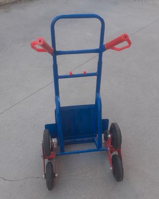 Carrello manuale portasacchi a tre ruote per scale