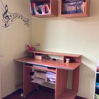 Scrivania (124x57 ) con pensili coordinati