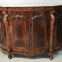 Antica Credenza Epoca Vittoriana Legno Noce Radica