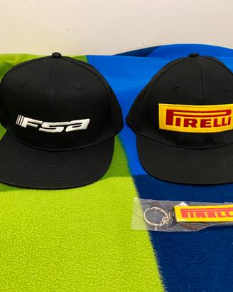 2 cappelli visiera “snapback” Pirelli / FSA nuovi