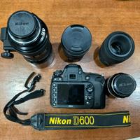 Fotocamera Nikon D600 + obiettivi nikon e sigma