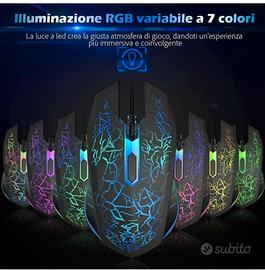 Mouse Gaming sensore Ottico  2400 DPI 6 Tasti