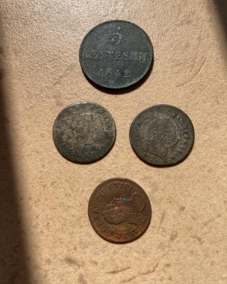 4 Monete Antiche Sardegna (1732-1842) + omaggio 2