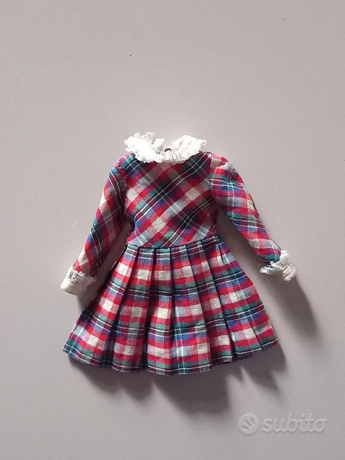 Vintage Barbie Skipper Doll Dress and HTF Vest Rainy Day Checkers #1928 Exc NM
