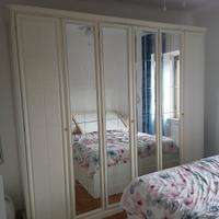 Armadio legno 6 ante bianco / specchio