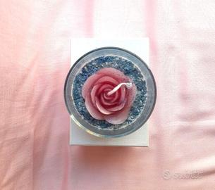 Coppetta Segnaposto candela/rosa profumata