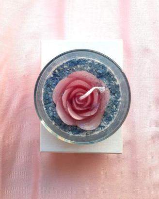 Coppetta Segnaposto candela/rosa profumata