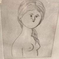 Antonio Bueno - Incisione ragazza