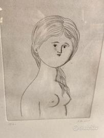 Antonio Bueno - Incisione ragazza