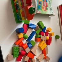 casetta, mattoncini in legno