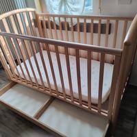 Lettino legno sbarre Pali