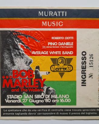 Biglietto concerto Bob Marley 1980