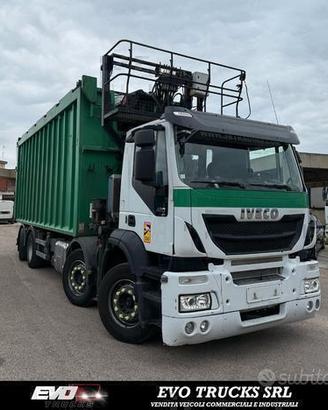 IVECO STRALIS 420,CASSONATO,GRU,RIBALTABILE,4 ASSI