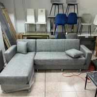 Divano 240x150 stoffa grigio- cassettone e letto