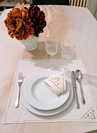 set 12 tovaglioli in lino naturale 