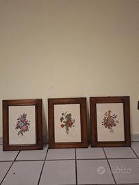 Set di 3 Quadri Botanici vin
