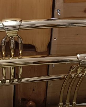 letto matrimoniale in ottone completo di rete con 