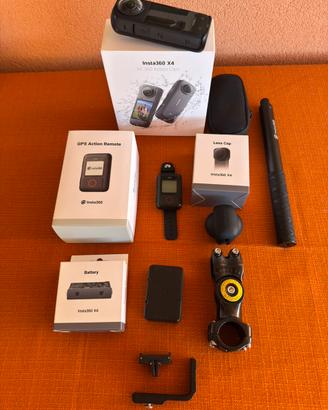 Insta 360 x4 + Telecomando + Accessori