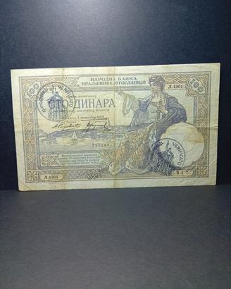 100 Dinari Jugoslavia occupazione del 1941/43.