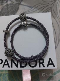 bracciale Pandora originale in pelle intrecciata c