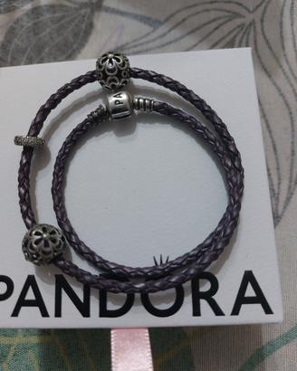 bracciale Pandora originale in pelle intrecciata c
