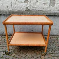Carrello in vimini design vintage 