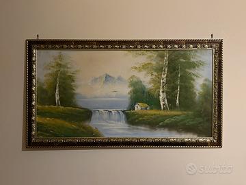 Quadro da parete con cornice in metallo e legno