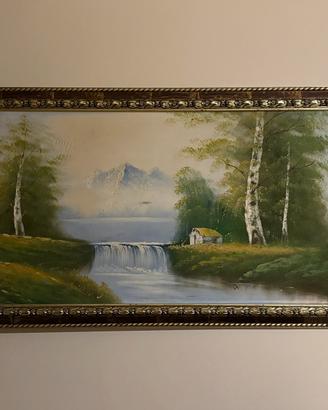 Quadro da parete con cornice in metallo e legno