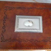 Album foto in pelle artigianale e placca argento