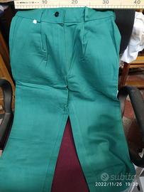 Pantaloni lavoro invernali scamosciato verde tg S