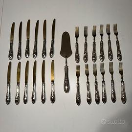 Set 24 posate solingen acciaio e argento 800