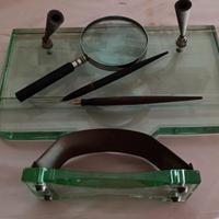 Set da Scrivania in Vetro doppio. 