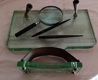 Set da Scrivania in Vetro doppio. 