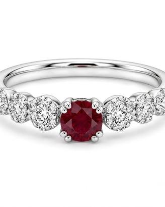 Anello veretta con Rubini e diamanti