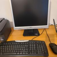 PC fisso completo + monitor Acer 19" + stampante E