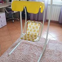 Dondolo in metallo per bimbi-decoro giallo-avocado
