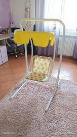 Dondolo in metallo per bimbi-decoro giallo-avocado