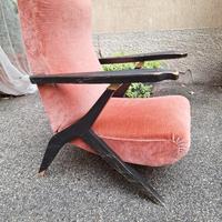 poltrona reclinabile design anni 50 da restaurare 
