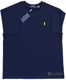T-shirt Polo Ralph Lauren Blu Navy Logo Giallo XL