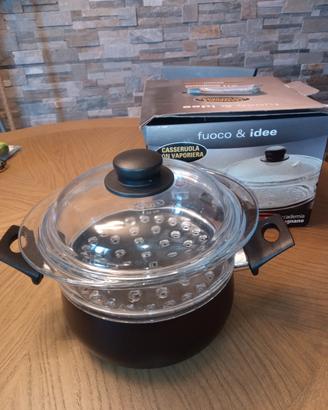 Casseruola con vaporiera, cucina a vapore 